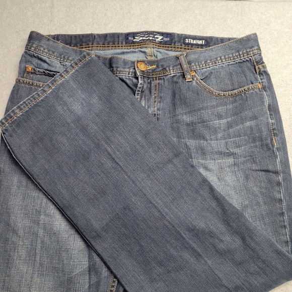 Seven7 Other - Seven7 Mens Straight Leg Jeans Medium Wash Blue Denim Size 36x32